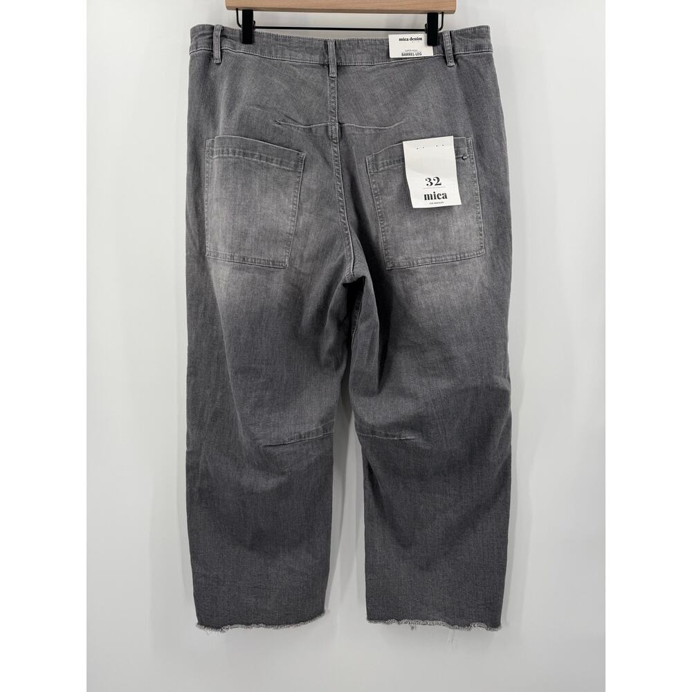 Mica Barrel Jeans Women’s Size 32 NWT Denim Super High Wide Leg Ankle Jeans Gray - Picture 4 of 16